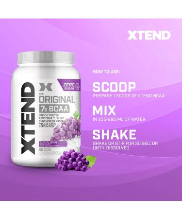 Scivation XTEND Original BCAA Powder - Sugar-Free Muscle Recovery with 7g BCAA 2.5g L-Glutamine - Glacial Grape 90 Servings Glacial Grape 90 Servings (Pack of 1) - Buy Online on SooperMarket.com