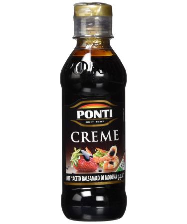 Ponti Balsamic Vinegar of Modena i.G.P.Glaze ideal for all recipes full and sweet and sour button with moderate acidity 100% made in Italy 250 g set 250 ml (1 Pack)