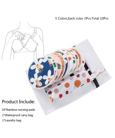 Organic Bamboo Nursing Pads for Breastfeeding - 10 Washable Pads + Wet Bag +Wash Bag  Super Absorbent Breast Pads Nipple Pads for Breastfeeding Reusable Breast Pads for Breastfeeding(Large 4.7") Calico - Buy Online on SooperMarket.com