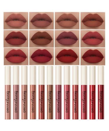 BestLand Makeup Matte Lipstick Lip Kit  Velvety Liquid Lipstick Waterproof Long Lasting Durable Nude Lip Gloss Beauty Cosmetics Gift Box Makeup Set Kit (Natural Lip Collection)