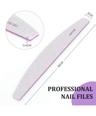 Nail Files 20PCS Professional Double Sided 100/180 Grit Nail Files Emery Board Manicure Pedicure Tool and Nail Buffering Files - Buy Online on SooperMarket.com