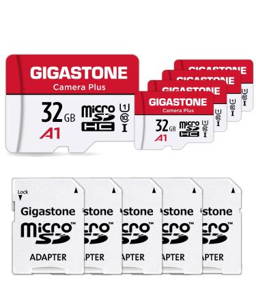 Gigastone Micro SD Card 32GB 5-Pack, Camera Plus, MicroSDHC Memory Card for Video Camera, Wyze Cam, Security Camera, Roku, Full HD Video Recording, UHS-I U1 A1 Class 10, up to 90MB/s, with Adapter Camera Plus 32GB 32GB Camera Plus 5-Pack
