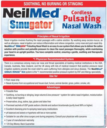 NeilMed Sinugator - Dual Speed Cordless Pulsating Nasal Wash 1 count - Buy Online on SooperMarket.com