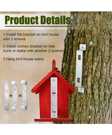 2 Sets of Bird House Brackets Steel Rust Proof Bird House Mounting Post Bracket with Screw and Drywall Anchor Bird House Hanger Fixing Bracket Mounting Plate for Securing Bird Houses Nesting Boxes - Buy Online on SooperMarket.com
