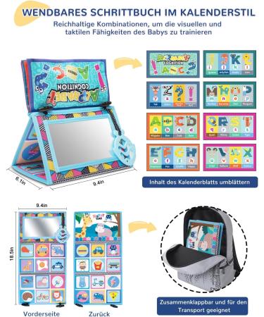 Dcsioike Baby Toys for 0-9 Months | Montessori Fabric Books with Mirror | Foldable Hanging Gifts for Newborn Girls - Buy Online on SooperMarket.com