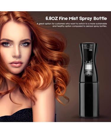 2 Pack 6.8oz Hair Spray Bottles - Continuous Fine Mist Sprayer for Salon, Hairstyling, Cleaning, Plants & Skin Care - Refillable Empty Bottles - Black + White - Buy Online on SooperMarket.com