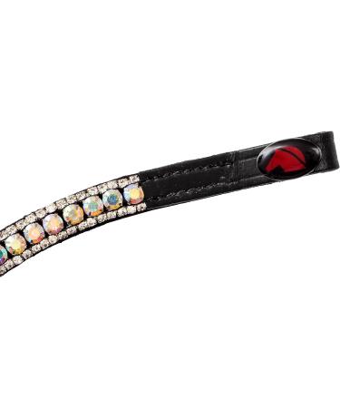 Start Wodenhringriemen Horse Glitter Headband | Leather Diamond Stirrup Strap for Warmblood Thoroughbred & Pony | COB Black/Shimmering - Buy Online on SooperMarket.com