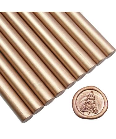 12 pcs Glue Gun Sealing Wax Sticks for Retro Vintage Wax Seal Stamp - Champagne - Great for Wedding Invitations Cards Envelopes Snail Mails Wine Packages Gift Wrapping
