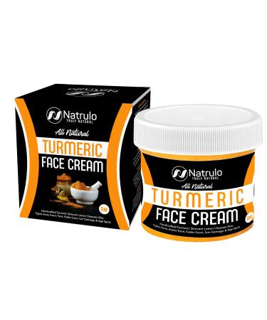 Natrulo Turmeric Face Cream for Face & Body - All Natural Turmeric Skin Brightening Lotion - Cleanses Skin, Fights Acne, Evens Tone - Pure Handcrafted Skincare Made in the USA 2 Oz