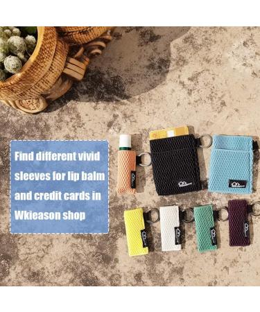 Lip Balm Holder Keychain 3pcs - Clip on Chapstick Sleeves Pouch (Black/Blue/Beige) - Buy Online on SooperMarket.com