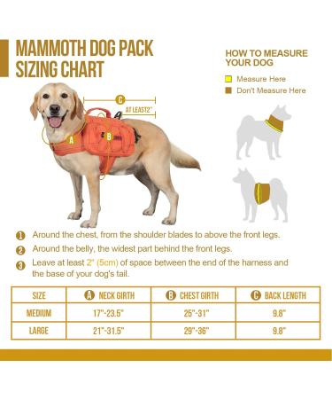 OneTigris Mammoth Dog Backpack 2.0 Version Tear Camping Hiking Dog Backpack for M/L Size Dogs (M Orange) M Orange - Buy Online on SooperMarket.com
