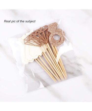 Unimall 24-Piece Glitter Bride Cupcake Toppers | Multicolored Wedding Dress Cake Decorations for Engagement & Bridal Shower - Buy Online on SooperMarket.com