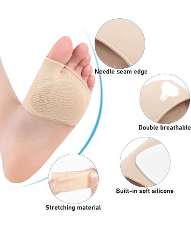 2 Pair Soft Gel Metatarsal Pads for Ball of Foot Pain Relief - Men & Women - Black & Beige - Buy Online on SooperMarket.com
