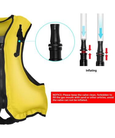 OMOUBOI Inflatable Snorkel Vest Adult Swimming Jacket - Yellow, 90-220 lbs | Dive, Surf, Swim Safely in Water Sports - Buy Online on SooperMarket.com