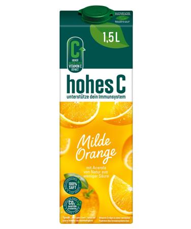 Hohes C Mild Orange 100% orange juice (1 x 1.5l) Orange 1.5 l (1 pack)