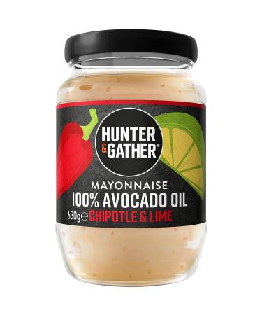 Hunter & Gather Chipotle & Lime Avocado Oil Mayonnaise 630g | Made with Pure Avocado Oil and British Free Range Egg Yolk | Paleo Keto Sugar and Gluten Free Avocado Mayonnaise | Smoky and Fiery 630 g (Pack of 1)