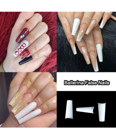 VIVID STELLA Coffin Shape False Nail Tips - C Curve Half Cover Nail Tips for Women & Girls | High-Quality & Stylish Nail Art - Buy Online on SooperMarket.com