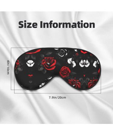 SSIMOO Black White Red Roses Eye Mask | Breathable Sleep Patch for Women | Ideal for Travel & Relaxation - Buy Online on SooperMarket.com