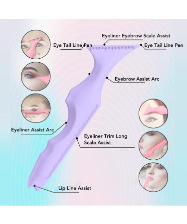 Stencil Stencils for Eyes Winged Tool Aid Template 5 in 1 Beauty Ruler Multipurpose Silicone Makeup Tool for Eye Eyebrow Eyelash Mouth - Buy Online on SooperMarket.com