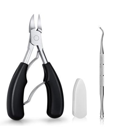 Toenail Clippers, Medical Grade Toe Nail Trimmer, Nail Clippers for Thick Nails or Ingrown Toenail Tool, Stainless Steel Sharp Pedicure Toe Nail Clippers Adult, with Easy-to-Grip Rubber Handle.