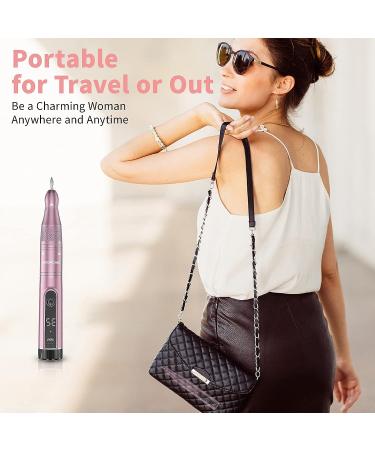 MEGACHIC 35000RPM Cordless Electric Nail Drill for Professional Manicure Pedicure - Rechargeable Efile with Drill Bits & Sanding Bands - Ideal for Acrylic Gel Nails at Home & Salon - Buy Online on SooperMarket.com