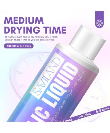Saviland 8.12OZ Monomer Acrylic Nail Liquid Professional Non-Yellowing Acrylic for Nail Extensions & DIY French Nails - Buy Online on SooperMarket.com