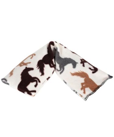 Microwavable Lavender Wheat Bags Animal Print Microwave Heat Pack for Back Neck Joints and Shoulder Pain Relief 44cmx13cm (Horses White)