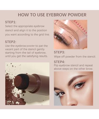 Eyebrow Stamp Stencil Kit - 10 Reusable Stencils, 2 Spiral Brushes - Light Brown - Buy Online on SooperMarket.com