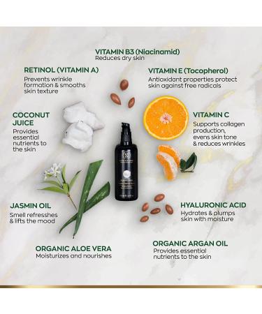 CLEAN BEAUTY Satin Naturel Organic Retinol Serum - Anti-Aging Face Serum with Aloe Vera, Hyaluronic Acid & Vitamin C - 3.4 Fl Oz from Germany - Buy Online on SooperMarket.com
