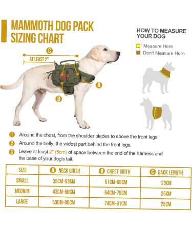 OneTigris Mammoth Dog Backpack 2.0 | Tear-Resistant Camping & Hiking Backpack for M/L Size Dogs (Ranger Green) - Buy Online on SooperMarket.com