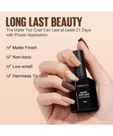 TOMICCA 15ML No Wipe Matte Gel Top Coat - Long Lasting DIY Nail Salon Finish - Buy Online on SooperMarket.com