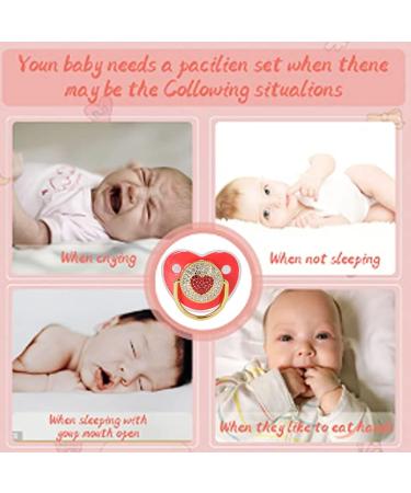 Buy Exquisite Red Silicone Bling Baby Pacifier Set | Comfortable for Sleeping | International Shipping Available - Buy Online on SooperMarket.com