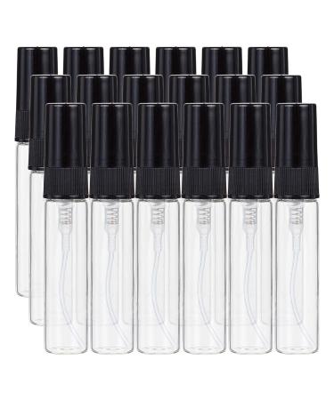 Benecreat 30pcs 5ml mini spray bottle with fine fog Transparent glass trip empty atomizer spray bottles with black pump lid for perfume toilet items liquid cosmetics 5 ml black cap