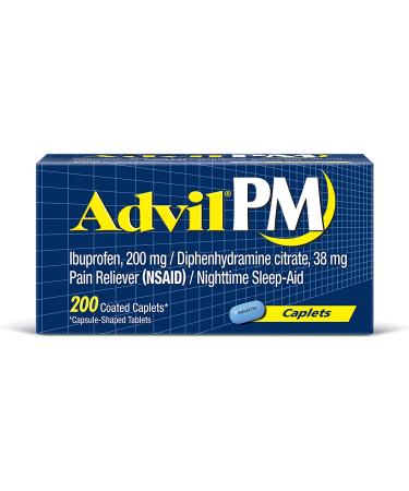 Advil PM Pain Reliever/Nighttime Sleep Aid - 200 Coated Caplets - Buy Online on SooperMarket.com