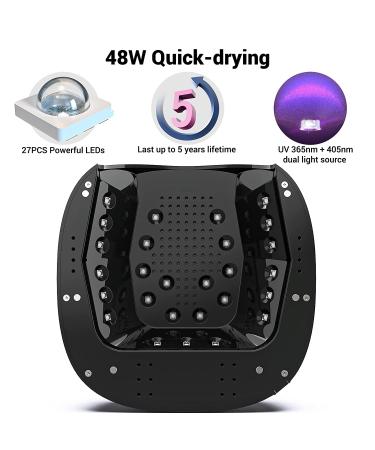 MelodySusie LED UV Nail Lamp Salon - Professional Gel Nail Dryer with 3 Timer Controls in Classic Black - Buy Online on SooperMarket.com