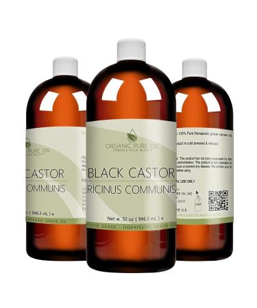 Jamaican Black Castor Oil 32 oz - 100% Pure Organic Cold Pressed, Chemical Free - Premium Grade for Hair, Body, Skin Care - Eyelash & Eyebrow Growth - Buy Online on SooperMarket.com