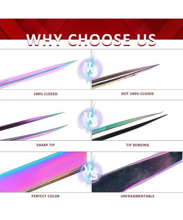 Arclon Lash Eyelash Extension Tweezers Set - 4Pcs Professional Straight and Curved Stainless Steel Precision Tweezers in Black Gold | Lash Extension Supplies - Buy Online on SooperMarket.com