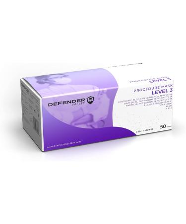 Defender Safety ASTM Level 3 Medical Grade Face Mask (50 Pack) - 4 Layer, 99% PFE Procedure Mask - Buy Online on SooperMarket.com