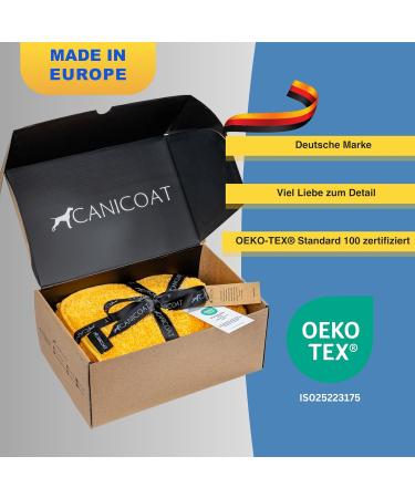 Canicoat Dog Towel SECCARE Set with Glove - Oeko-Tex Certified Microfiber Suction-Strong & Fast Drying (S/M Yellow) | International Shipping - Buy Online on SooperMarket.com