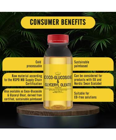 COCO-GLUCOSIDE & GLYCERYL OLEATE - Lipid Layer Enhancer for Homemade Cosmetics Foam Baths & Soaps - 8.82 Oz International Shipping - Buy Online on SooperMarket.com