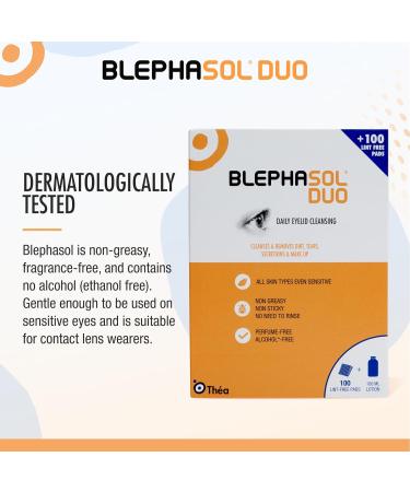 THEA PHARMA Blephasol Duo 100ml Eyelid Cleansing Micellar Lotion with 100 Cotton Pads | Preservative-Free Formula for Daily Eye Care | Ideal for Contact Lens Users - Buy Online on SooperMarket.com