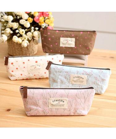 Linen Pencil Case & Cosmetic Bag in Pink - Stylish Durable and Perfect for International Shipping - Buy Online on SooperMarket.com