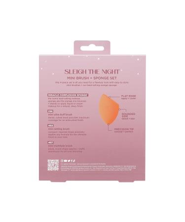 Real Techniques Sleigh The Night Mini Brush + Sponge 4 Piece Holiday Gift Set - Perfect Gift for Makeup Lovers | International Shipping Available - Buy Online on SooperMarket.com