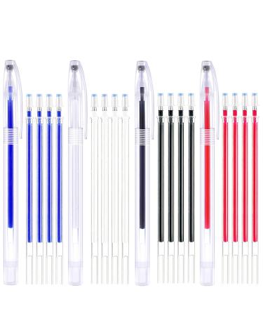 Heat Erasable Pens  4 Pieces Fabric Marking Pens with 20 Refills for Quilting Sewing  Dressmaking  Fabrics  Tailors Sewing Fabrics Tailor's Chalk Pencils Chalks Pen