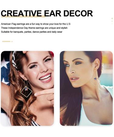 KESYOO 2 Pairs Independence Day Ear Pendants | Stylish Ear Rings & Drops for Party | Independence Day Decoration - Buy Online on SooperMarket.com