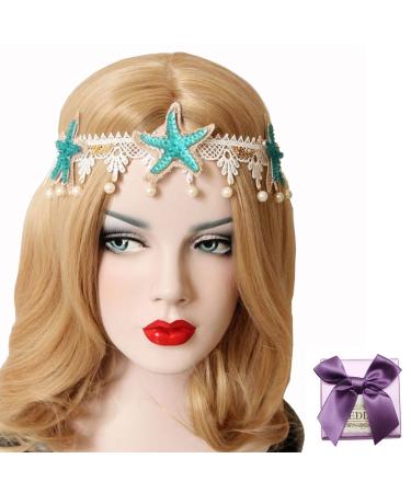 Boho Wedding Flower Head Wreath Mermaid Sea Star Hair Accessory - Color 2-Lace St - Buy Online on SooperMarket.com