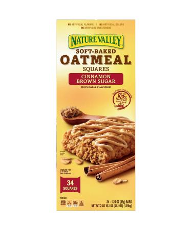 Nature Valley Soft-Baked Oatmeal Squares, Cinnamon Brown Sugar 34ct 1.24oz Each