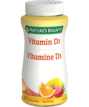 Nature's Bounty Vitamin D3 Mineral Supplement Helps Support Bone Health 90 Gummies Multi-colored