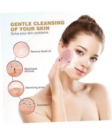 PLAFOPE Silicone Face Brush Clipper Grippers Face Brush Scrubber Silicone Scrubbers Facial Cleansing Brush Face Brush for Women Makeup Remove Brush Pink Silicone Brush Manual 8x6cm Pink - Buy Online on SooperMarket.com