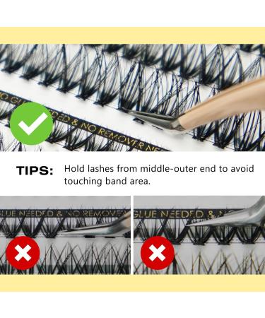 Lankiz Self-Adhesive Eyelashes - 160pcs No Glue Required 40D D Curl DIY Eyelash Extensions Reusable Pre-Glued Individual Lashes - Buy Online on SooperMarket.com